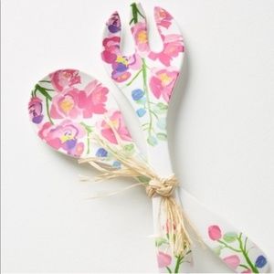 ❤️ANTHROPOLOGIE Paint Petals Melamine 2 Piece Set
